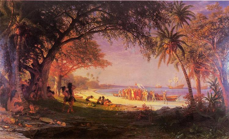 Albert Bierstadt Oil Painting The Landing of Columbus